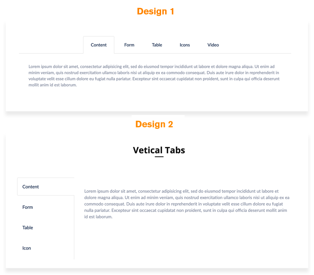 tabs design in wordpress